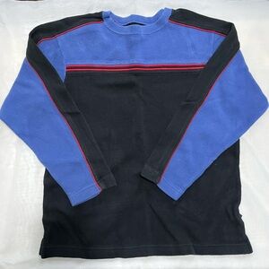 Arizona Jean Company Blue and Black Crewneck Sweater